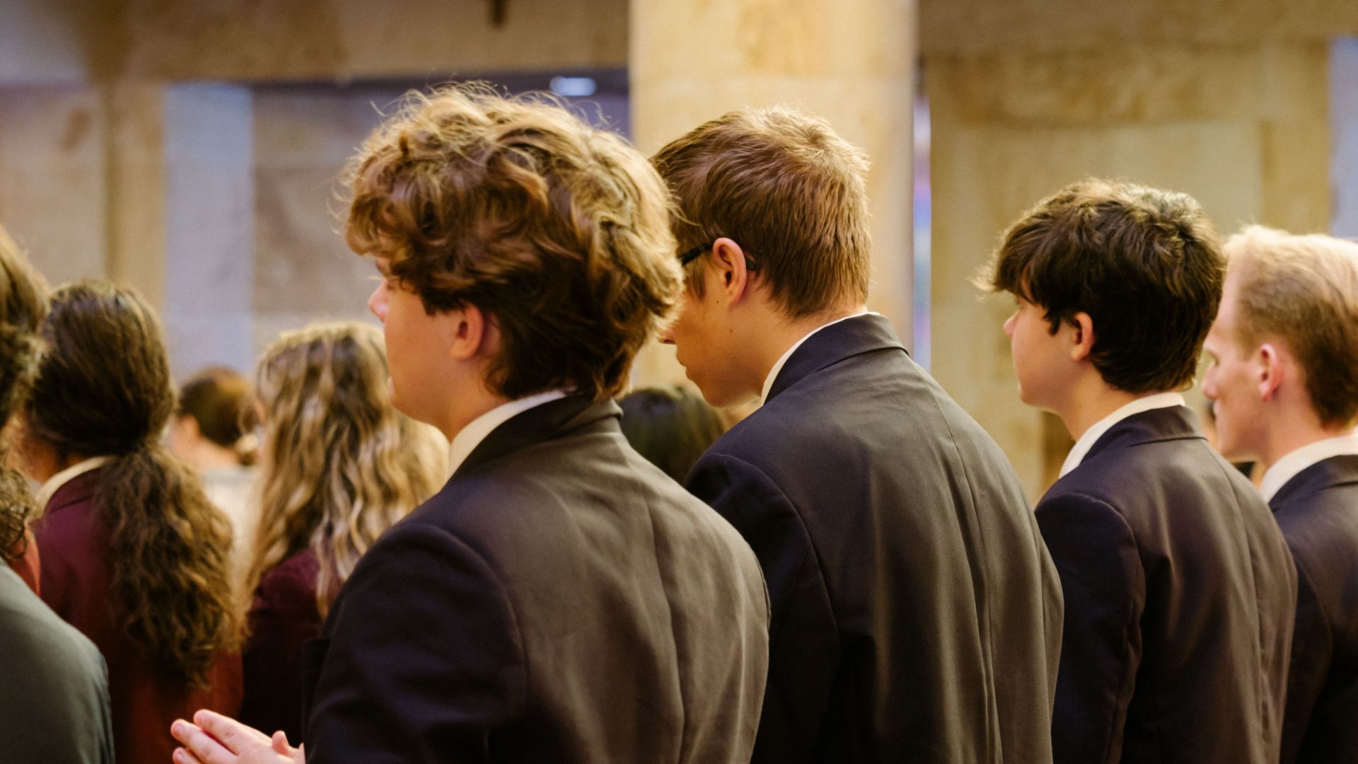 Best boarding schools in the US. Photo of Students in a chapel service at St Bernard Prep.