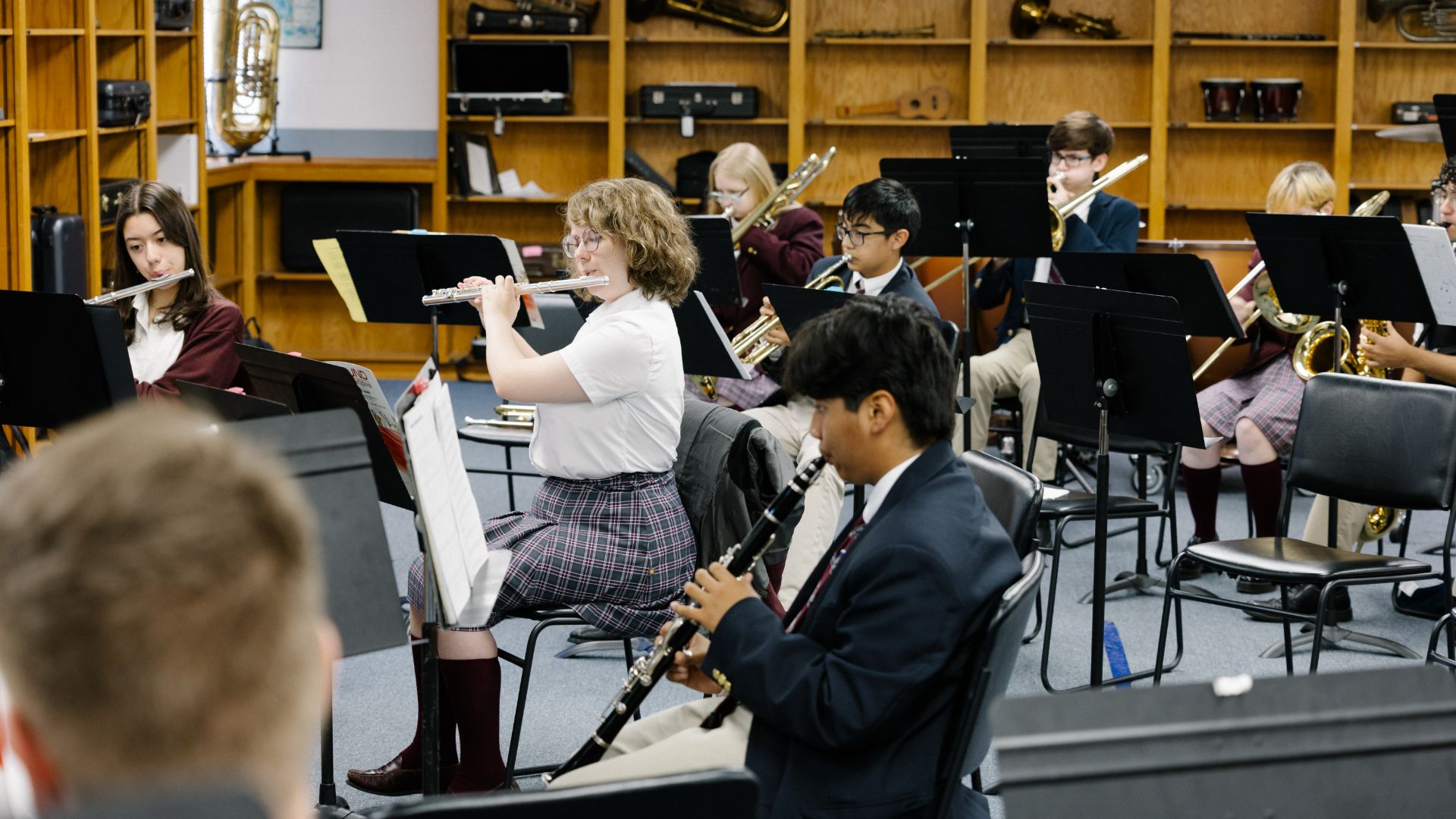 Best Boarding Schools in the US. Students play music at St Bernard Prep School.