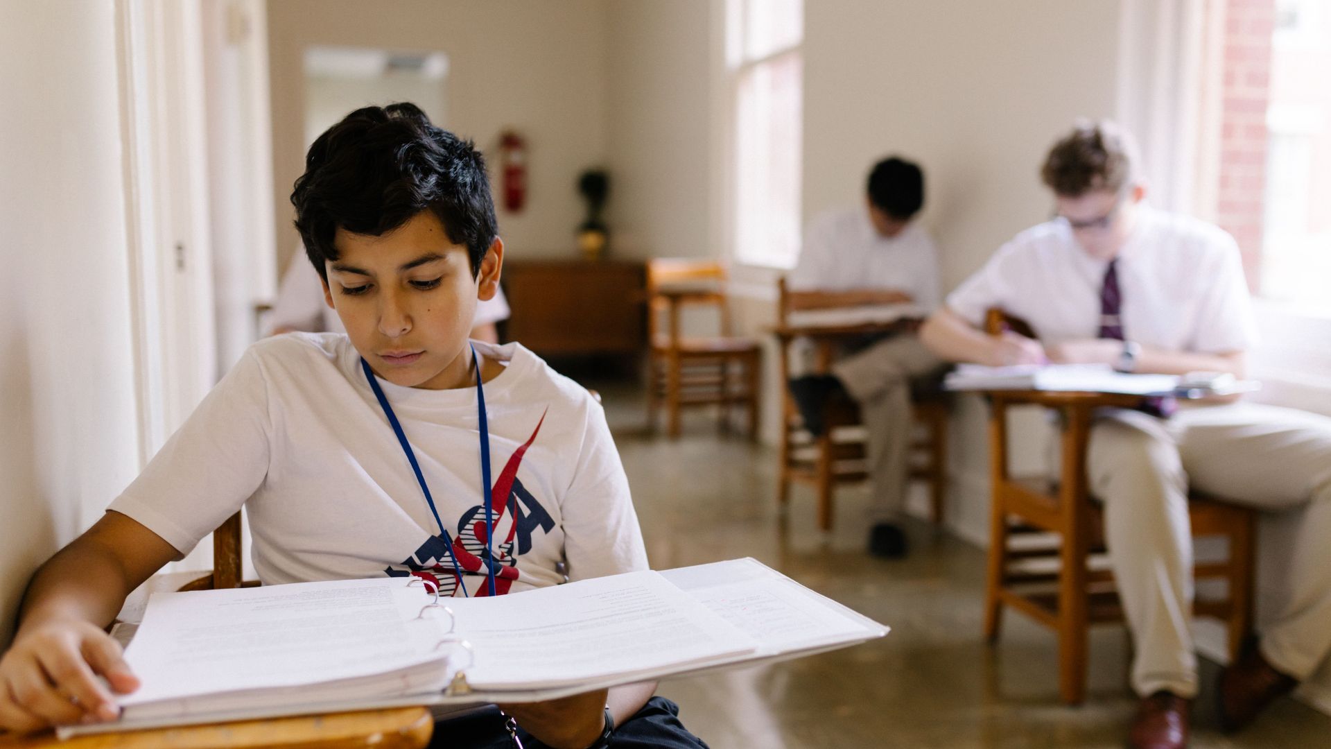 Best Boarding Schools in the US. Middle school students at St Bernard Prep School.