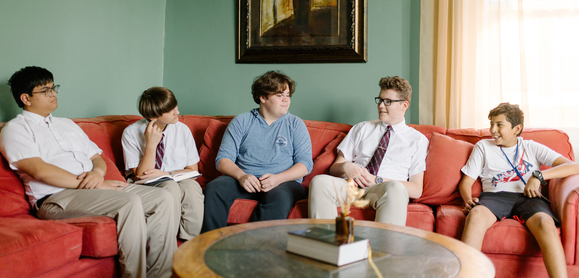 Best Boarding Schools in the US. Boys in dorm at St Bernard Prep School.